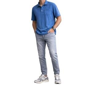 J. McLaughlin Men’s Blue Pima Cotton Polo Shirt size Medium